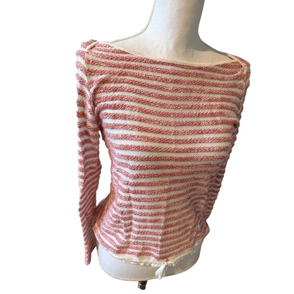 Red Haute Sailorcore Striped Lightweight Boatneck Sweater Red S - Picture 2 of 5